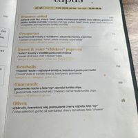 Menu   at Palo Verde in Prague
