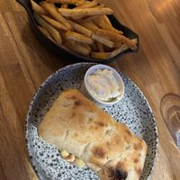 Meatball sandwich and fries. Their mayo is soooo goodd  at Palo Verde in Prague