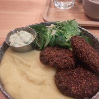 Quinoa burgers with mash at Palo Verde in Prague