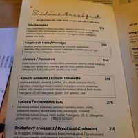 Menu at Palo Verde in Prague