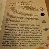 Menu at Palo Verde in Prague