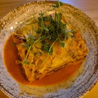 Red pesto lasagna at Palo Verde in Prague