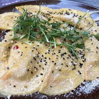 Beyond Meat ravioli  at Palo Verde in Prague