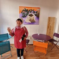 very friendly owner at Hippo Bio Vegan in Hannover