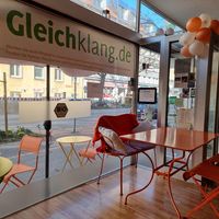 inside looking out  at Hippo Bio Vegan in Hannover