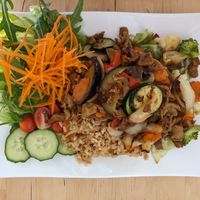 Dönerteller mit Reis at Hippo Bio Vegan in Hannover