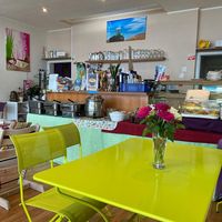 view on the fully vegan and organic buffet  at Hippo Bio Vegan in Hannover