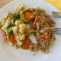 fried rice and steamd vegetables   at Hippo Bio Vegan in Hannover