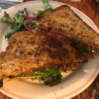 Veggie sandwich featuring smoked tofu at The Vault in Nanaimo