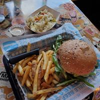 The slaw is vegan and delicious! at Hot Chip Burger Bar in Rochester