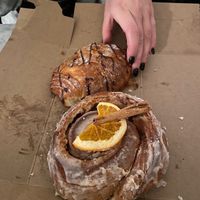 Chocolate croissant and seasonal eggnog roll  at Terms of Endearment in Brooklyn