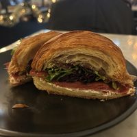 Fig and prosciutto croissant sandwich  at Terms of Endearment in Brooklyn
