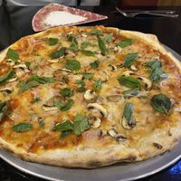 Looks better in real life, mushroom, basil, and onion  at Minuteman Pizza in Uyuni