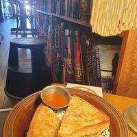 Vegan Fridha Kahlo toastie at The Press Book House in Newcastle
