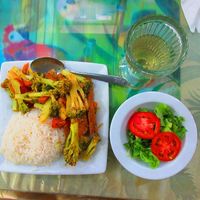 Lunch Menu 1: Salad, drink, main at Restaurant Vegetariano El Eden in Chachapoyas