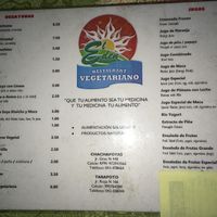 menu1 at Restaurant Vegetariano El Eden in Chachapoyas
