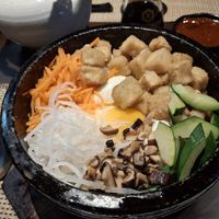 Veggie tofu teriyaki bibambap with egg at Akasaka in Milton Keynes