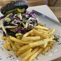 BBQ pulled soy burger at Karma in Jaco
