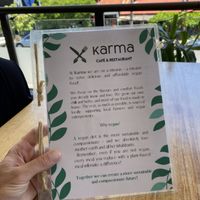 Menu  at Karma in Jaco