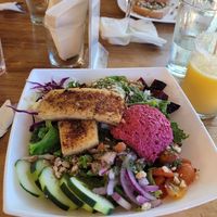 Buddha bowl with extra tofu at Karma in Jaco
