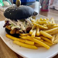 Bbq soy curl sandwich  at Karma in Jaco