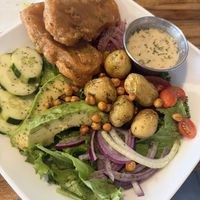 Karma salad with fried tofu  at Karma in Jaco