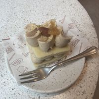 Pound cake with some dreamy almond butter - butter cream (I’m guessing, not 100% sure but it was spectacular)   at Buddy Buddy in Brussels