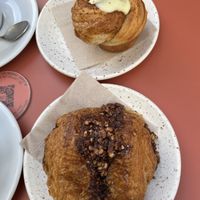 chocolate croissant & cinnamon roll  at Buddy Buddy in Brussels