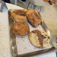 Two pain au chocolat, cookie and pastry. All vegan   at Buddy Buddy in Brussels