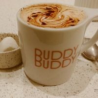 Praline hot chocolate at Buddy Buddy in Brussels