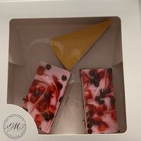 Strawberry cheesecake and mango cheesecake  at Hi! Bubble tea Patisserie in Gran Canaria