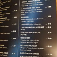 Menu with vegan dishes. at Quimet d'Horta in Barcelona
