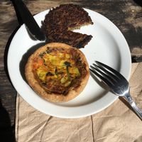 Seasonal quiche and sausage at Back To Eden Bakery in Portland