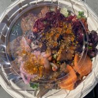 Mixed greens, falafel and veggie Kefta at Mezeh in Blacksburg