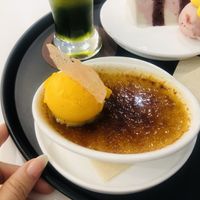 Creme Brûlée with Orange Ice Cream 💚  at AcheMi in Seoul