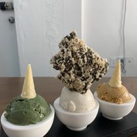 Mugwort, vanilla sticky rice, caramel at AcheMi in Seoul