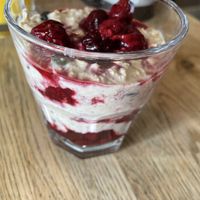 Overnight oats for breakfastt  at The Drunken Duck Inn in Ambleside