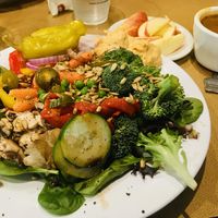 Salad bar with vegetable soup at Jason's Deli in Jackson