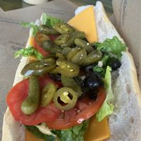Vegan cheese with all the toppings!  The cornichons are delicious.   at La Sandwicherie in Miami Beach
