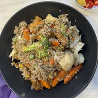 vegan fried rice with mixed veggies and fried tofu  at Saigon in Perth