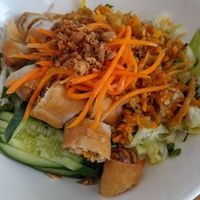 Tofu and spring roll rice noodles at Saigon in Perth