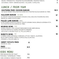 Lunch menu from 11am at Edithvale General Store in Edithvale