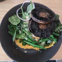 The Nourish bowl with added roasted field mushrooms at Edithvale General Store in Edithvale