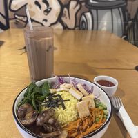  Bibimbap brekky bowl (add tofu)  at Caffeine Kings in Miami