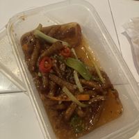 Crispy chilli beef seitan (I had eaten some before taking the picture)  at Anise in North West London