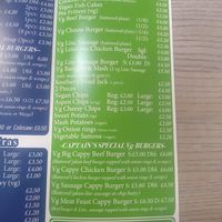 Vegan menu at Captain Cod in Boston