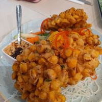 Corn fritters at Eat Fuchsia - Bay Square in Dubai