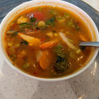 Vegan Tom Yum soup at Eat Fuchsia - Bay Square in Dubai