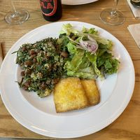 Tofu, salad, and some kind of bean salad at DaTerra - Parque das Nações in Lisbon