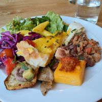 A plate of good food from the vegan buffet. at DaTerra - Parque das Nações in Lisbon